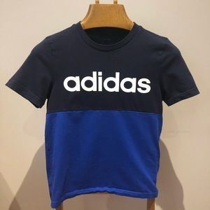 Adidas boys 11-12y navy and blue t shirt with large white logo